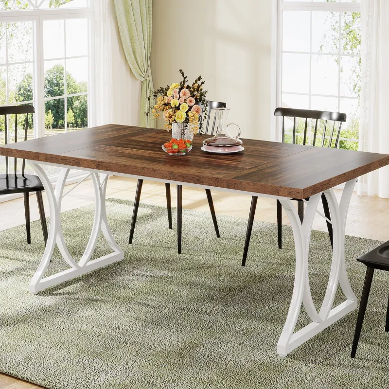 Tribesigns Dining Tables*Modern Dining Table, Rectangle Kitchen Table Dinner Table for 6 People