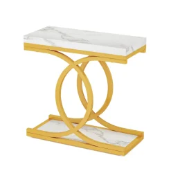 Tribesigns End & Side Tables*Modern End Table, Faux Marble Side Table Bedside Accent Table