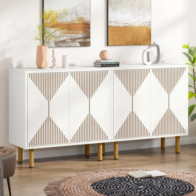 Tribesigns Sideboards & Buffets|Sideboards & Buffets*Modern Sideboard Buffet, 58" Wood Storage Cabinet with Doors