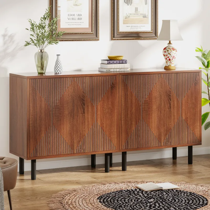 Tribesigns Sideboards & Buffets|Sideboards & Buffets*Modern Sideboard Buffet, 58" Wood Storage Cabinet with Doors