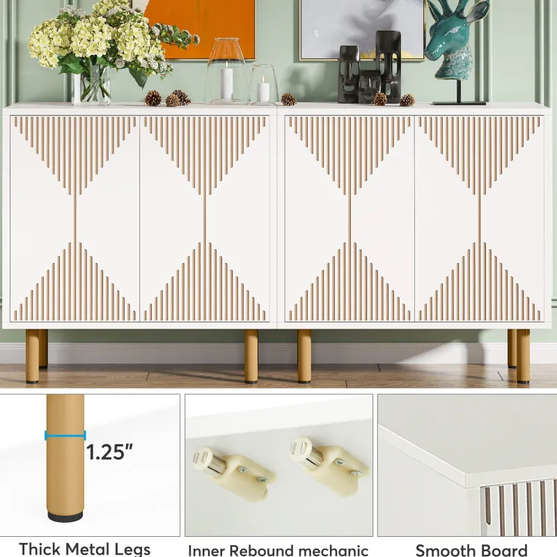 Tribesigns Sideboards & Buffets|Sideboards & Buffets*Modern Sideboard Buffet, 58" Wood Storage Cabinet with Doors