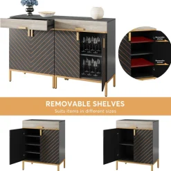 Tribesigns Sideboards & Buffets|Sideboards & Buffets*Modern Sideboard Buffet Kitchen Cabinet with Drawer & Removable Shelves