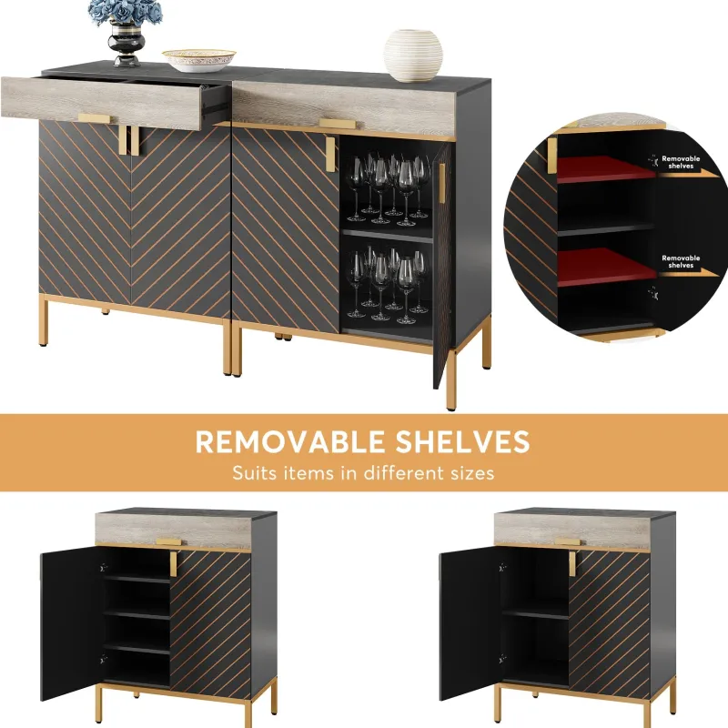 Tribesigns Sideboards & Buffets|Sideboards & Buffets*Modern Sideboard Buffet Kitchen Cabinet with Drawer & Removable Shelves