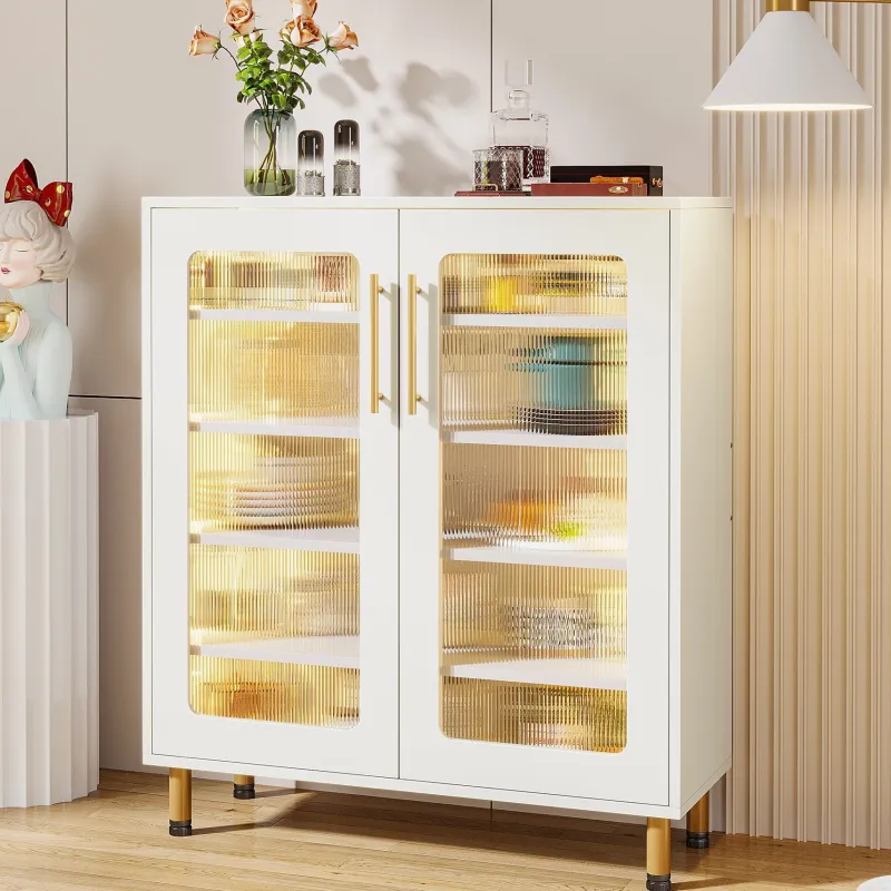 Tribesigns Sideboards & Buffets|Sideboards & Buffets*Modern Sideboard Buffet Storage Cabinet with LED Light & Acrylic Doors