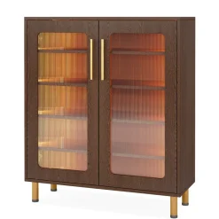 Tribesigns Sideboards & Buffets|Sideboards & Buffets*Modern Sideboard Buffet Storage Cabinet with LED Light & Acrylic Doors