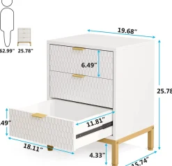Tribesigns Nightstands*Nightstand, 25.8
