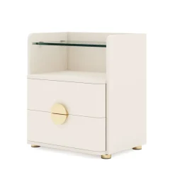 Tribesigns Nightstands*Nightstand, 2-Drawer Modern Bedside Table with Open Storage