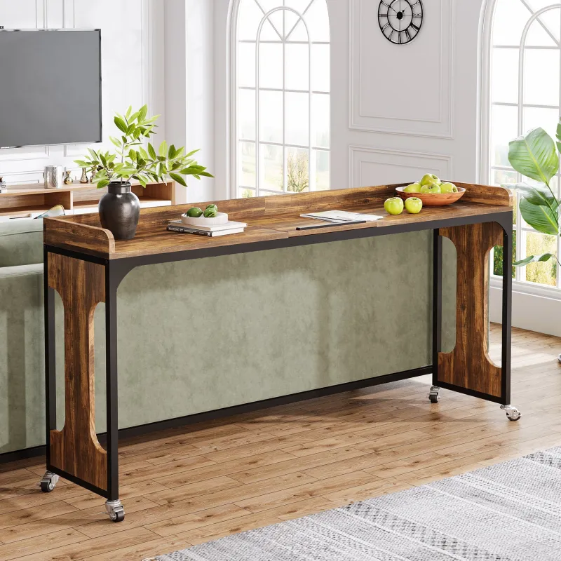 Tribesigns Overbed Tables*Overbed Table with Wheels, 71" Laptop Cart with Outlets & USB Ports