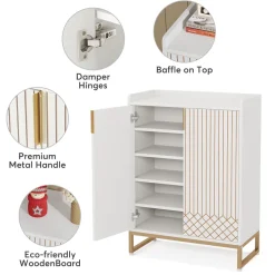 Tribesigns Shoe Racks & Cabinets|Shoe Racks & Cabinets*25-Pair Shoe Cabinet with Doors, 5-Tier Modern Shoe Rack Organizer