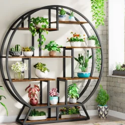Tribesigns Plant Stands|Plant Stands*Plant Stand, 63" Round Flower Pot Plant Rack with 8 Shelves