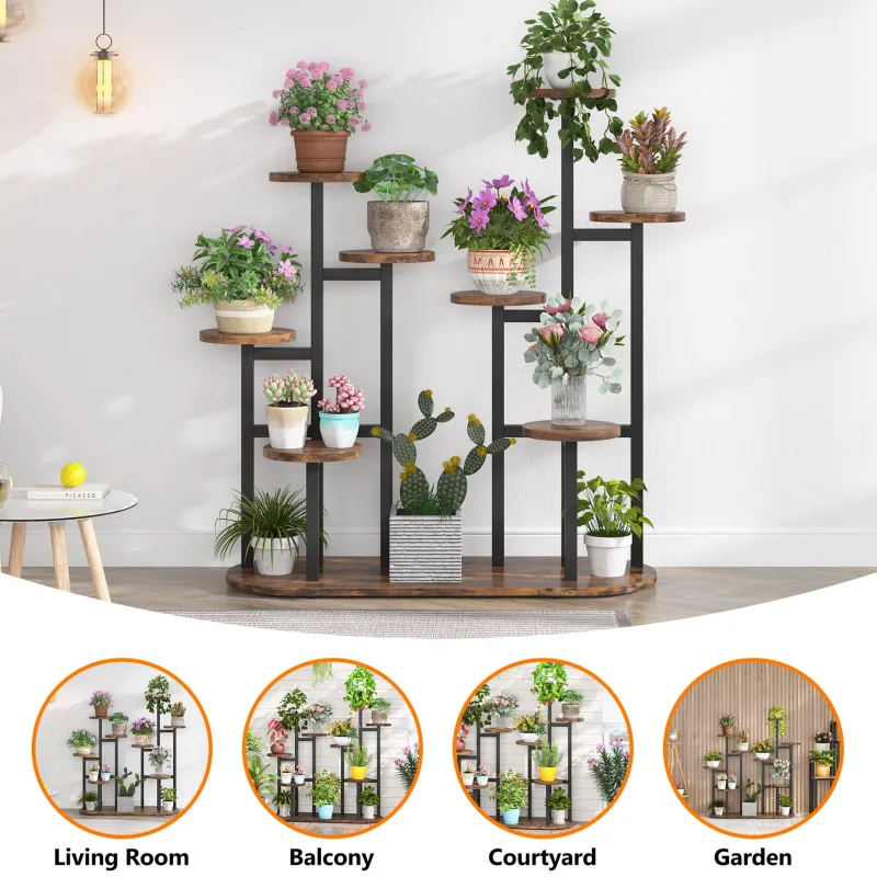 Tribesigns Plant Stands|Plant Stands*Plant Stand, Multi-Tiered 11 Potted Plant Shelf Flower Stands