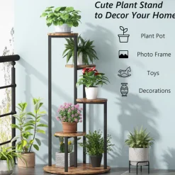Tribesigns Plant Stands|Plant Stands*Plant Stand, 4-Tier Plant Shelf Holders Corner Flower Pot Stands