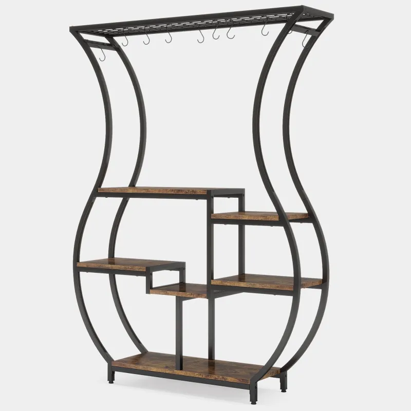 Tribesigns Plant Stands|Plant Stands*Plant Stand, Vase Shape 6-Tier Plant Display Rack with 10 Hanging Hooks