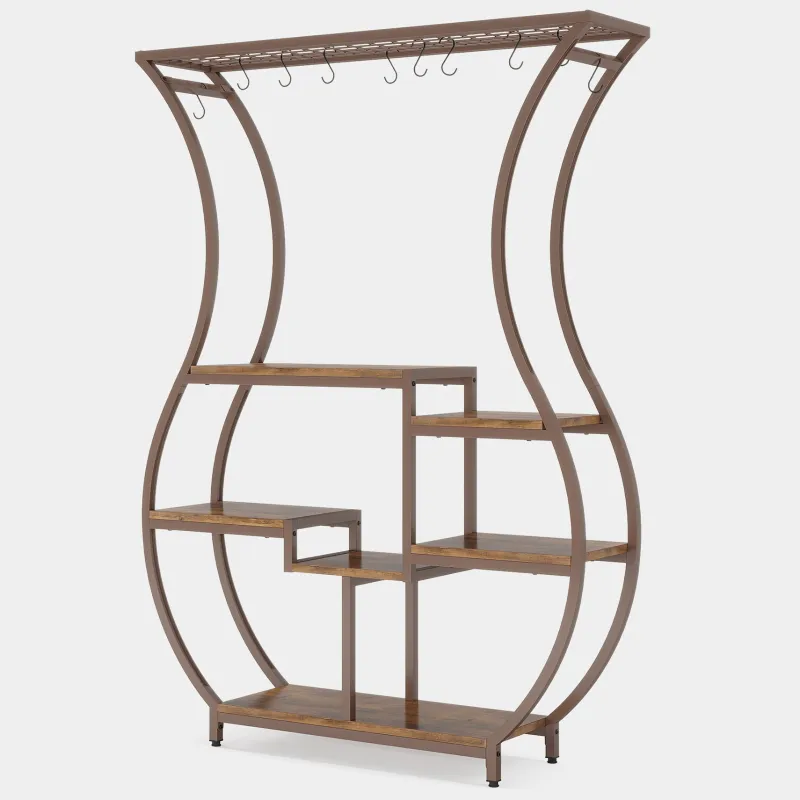 Tribesigns Plant Stands|Plant Stands*Plant Stand, Vase Shape 6-Tier Plant Display Rack with 10 Hanging Hooks
