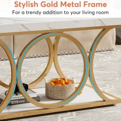 Tribesigns Coffee Tables*Rectangle Coffee Table, 47.24