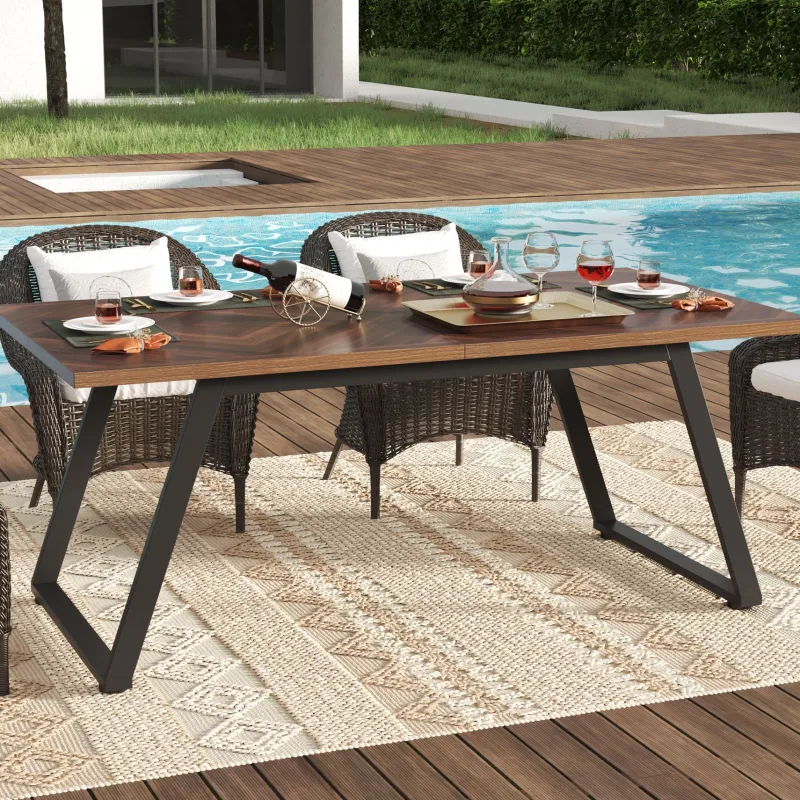 Tribesigns Dining Tables*Rectangle Dining Table, 63" Farmhouse Kitchen Dinner Table for 6