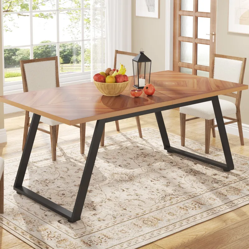 Tribesigns Dining Tables*Rectangle Dining Table, 63" Farmhouse Kitchen Dinner Table for 6