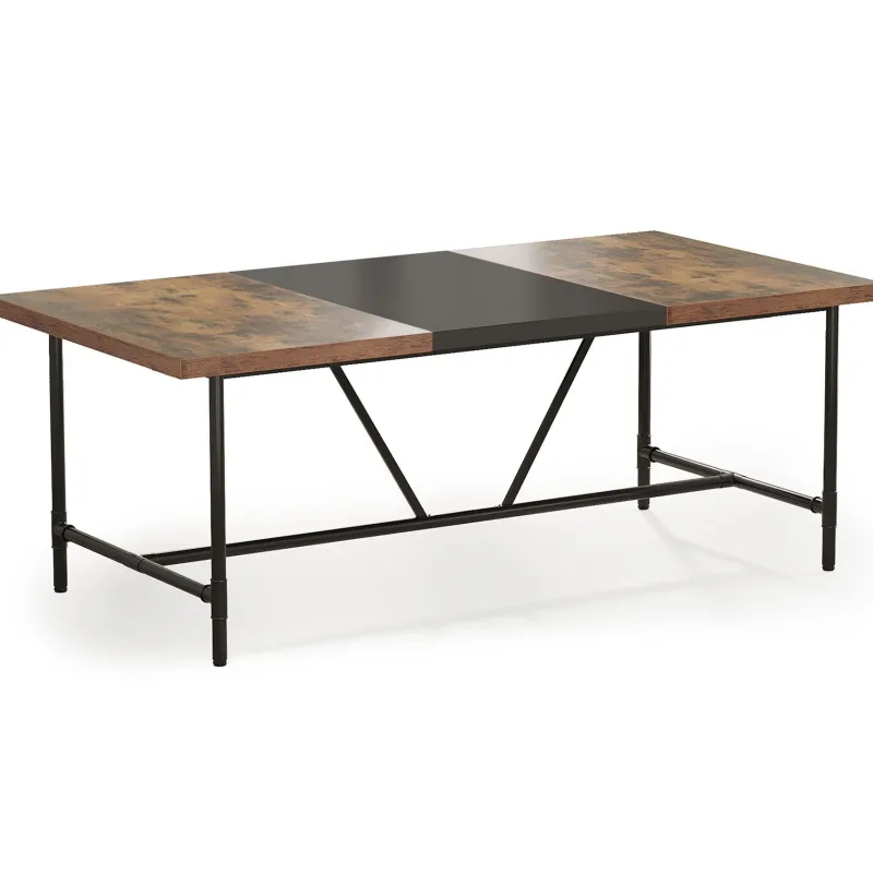 Tribesigns Dining Tables*Rectangle Dining Table, Industrial Breakfast Dinner Table for 6 - 8 people