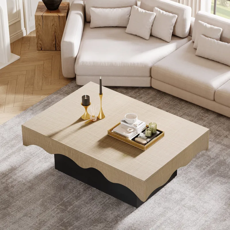 Tribesigns Coffee Tables*Rectangular Coffee Table, Farmhouse Center Table Cocktail Table