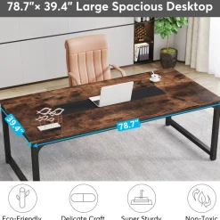 Tribesigns Desks*Rectangular Conference Table, 6FT Meeting Seminar Table Computer Desk