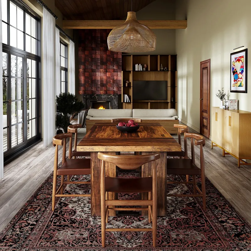 Tribesigns Dining Tables*Rectangular Dining Table, 71" Farmhouse Breakfast Table for 6 to 8 People