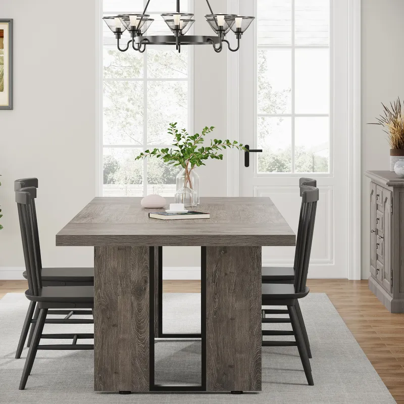 Tribesigns Dining Tables*Rectangular Dining Table, 71" Farmhouse Breakfast Table for 6 to 8 People
