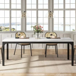 Tribesigns Dining Tables*Rectangular Dining Table, 78 inch Long Kitchen Table for 6-8 People