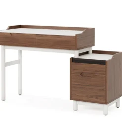 Tribesigns Desks*Reversible Computer Desk, Home Office Desk With File Drawer Cabinet