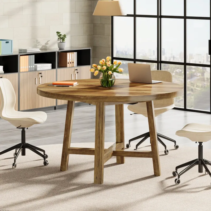 Tribesigns Desks*Round Conference Table, 47" Meeting Table Business Seminar Table for 4 - 6