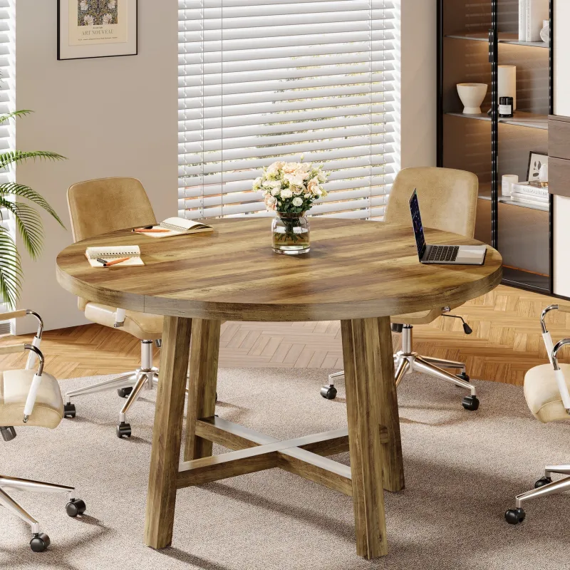 Tribesigns Desks*Round Conference Table, 47" Meeting Table Business Seminar Table for 4 - 6