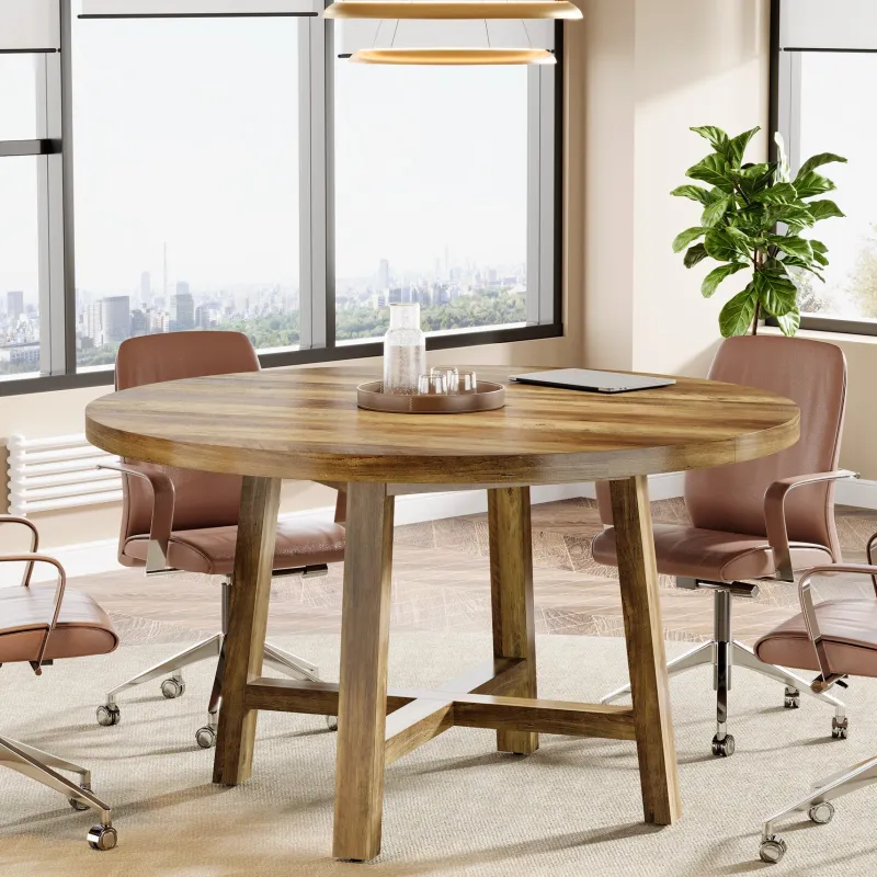 Tribesigns Desks*Round Conference Table, 47" Meeting Table Business Seminar Table for 4 - 6