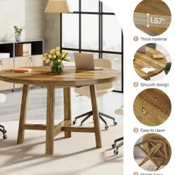 Tribesigns Desks*Round Conference Table, 47
