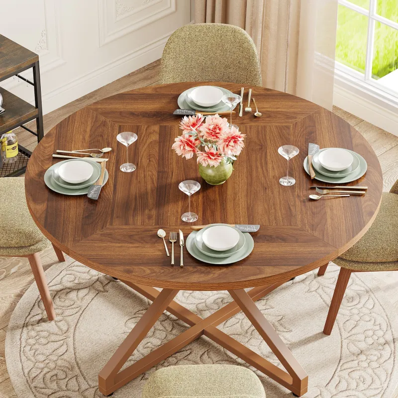 Tribesigns Dining Tables*Round Dining Table, 47" Circle Kitchen Table for 4-6 People