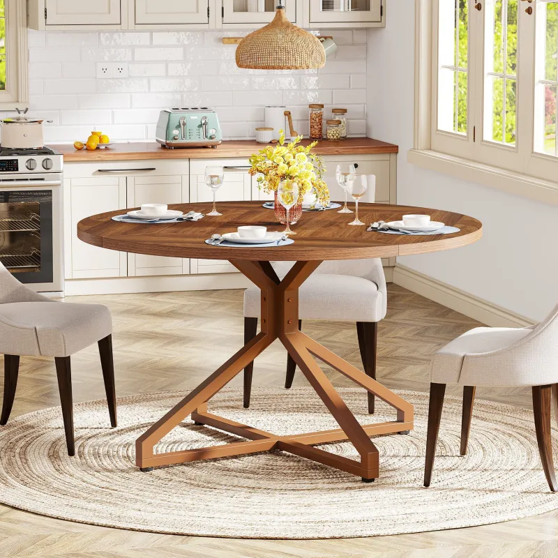 Tribesigns Dining Tables*Round Dining Table, 47" Circle Kitchen Table for 4-6 People