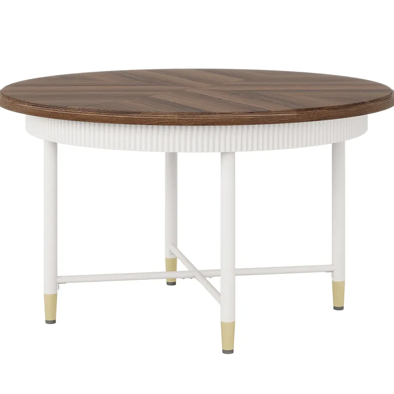 Tribesigns Dining Tables*Round Dining Table, 47" Kitchen Table with Solid Metal Frame for 4 - 6 Person