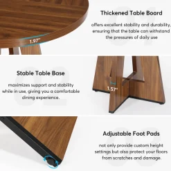 Tribesigns Dining Tables*Round Dining Table for 4, 47