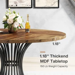 Tribesigns Dining Tables*Round Dining Table for 4-6, 47