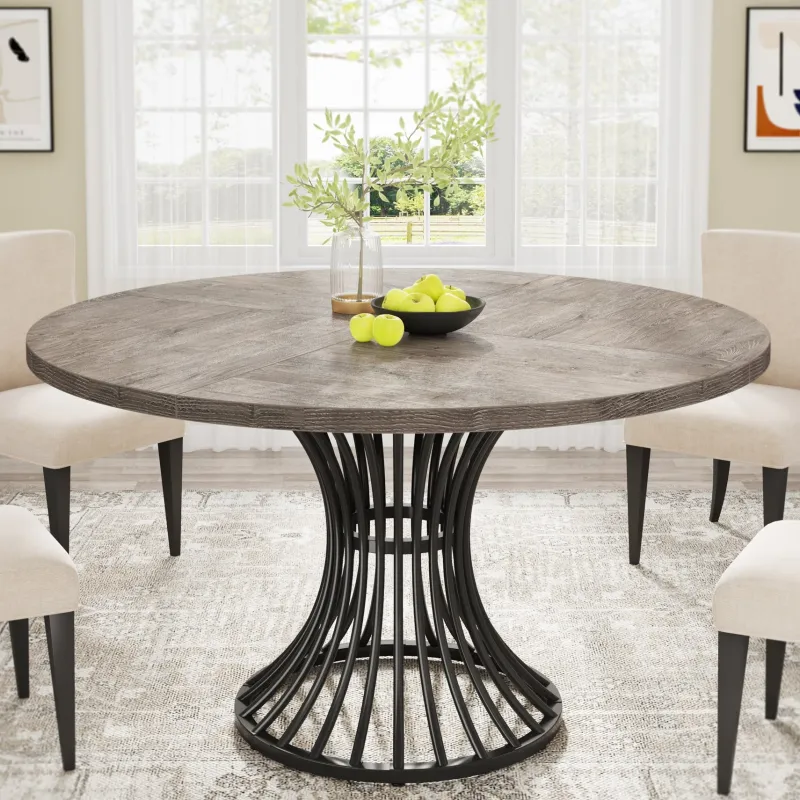 Tribesigns Dining Tables*Round Dining Table for 4-6, 47" Farmhouse Circle Kitchen Table