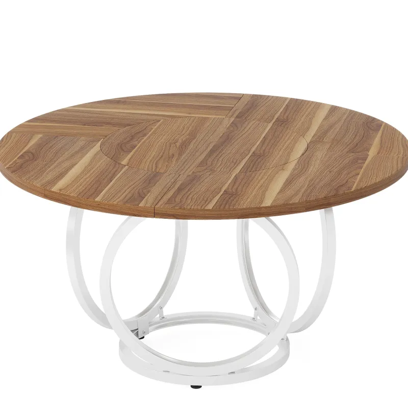 Tribesigns Dining Tables*Round Dining Table for 4, Modern 47" Kitchen Table with Metal Base