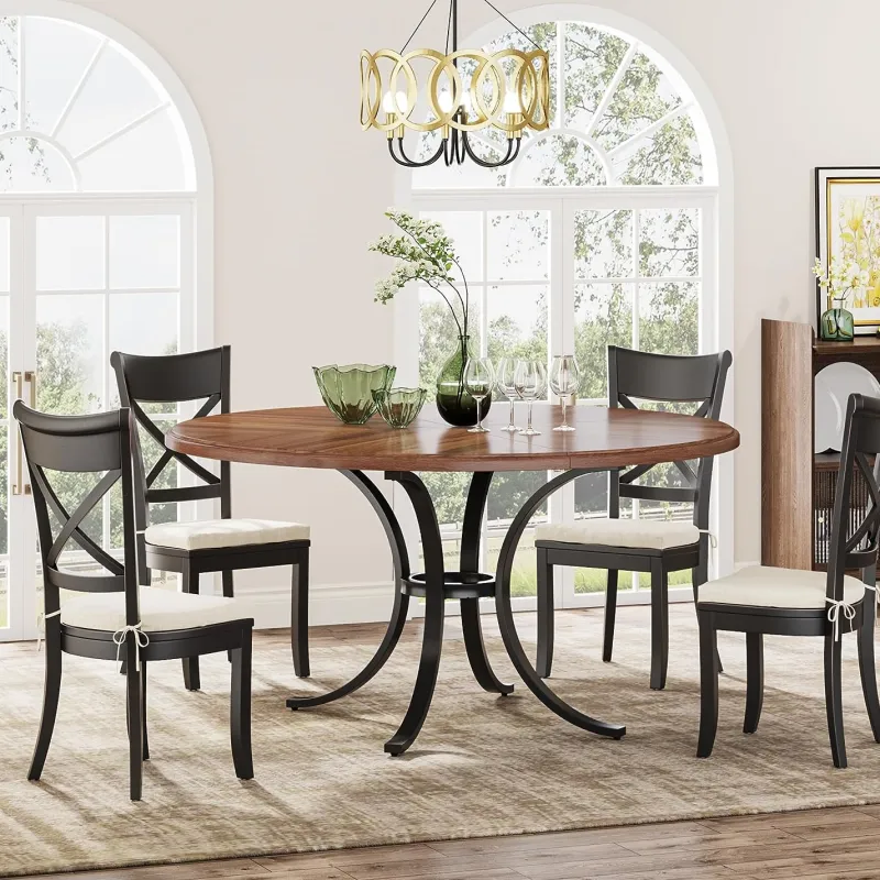 Tribesigns Dining Tables*Round Dining Table for 4-6 People, 47" Modern Kitchen Table