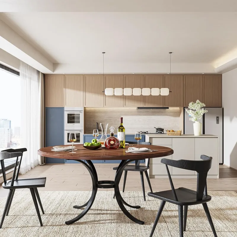 Tribesigns Dining Tables*Round Dining Table for 4-6 People, 47" Modern Kitchen Table