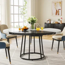 Tribesigns Dining Tables*Round Dining Table for 4 People, 47