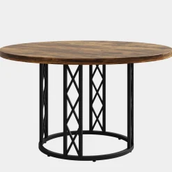 Tribesigns Dining Tables*Round Dining Table for 4 People, 47" Kitchen Table with Metal Base