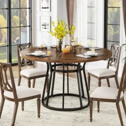 Tribesigns Dining Tables*Round Dining Table for 4 People, 47.2