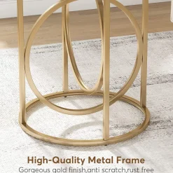 Tribesigns End & Side Tables*Round End Table, Modern Sofa Side Table with Faux Marble Top