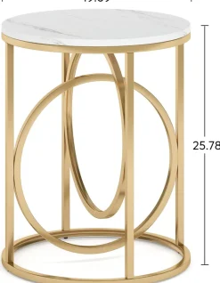 Tribesigns End & Side Tables*Round End Table, Modern Sofa Side Table with Faux Marble Top