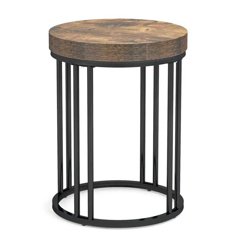 Tribesigns End & Side Tables*Round End Table, Small Accent Side Table with Metal Frame
