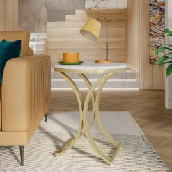 Tribesigns End & Side Tables*Round End Table Sofa Side Table Small Coffee Table with Metal Frame