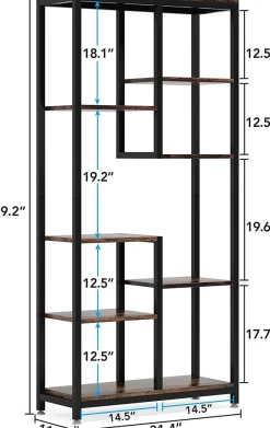 Tribesigns Bookcases & Bookshelves|Bookcases & Bookshelves*8-shelf Bookshelf, Industrial Open Bookcase Storage Display Rack