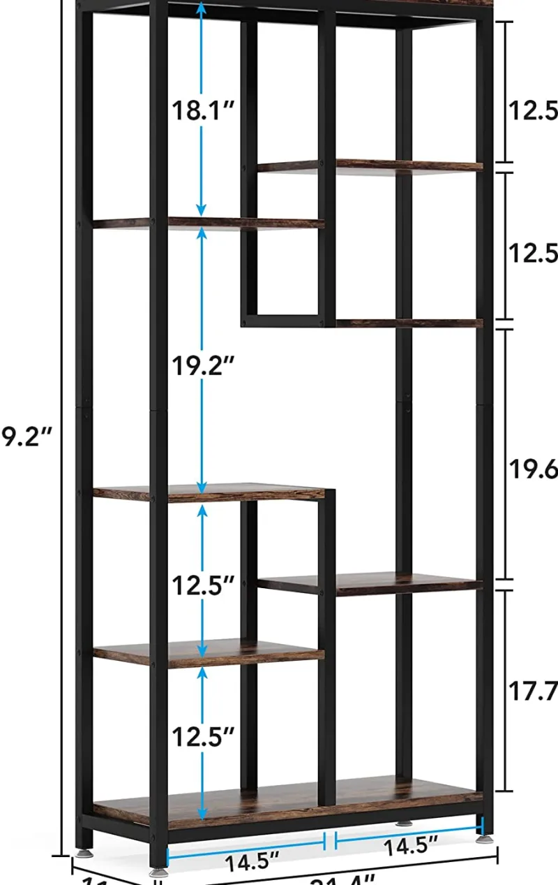 Tribesigns Bookcases & Bookshelves|Bookcases & Bookshelves*8-shelf Bookshelf, Industrial Open Bookcase Storage Display Rack
